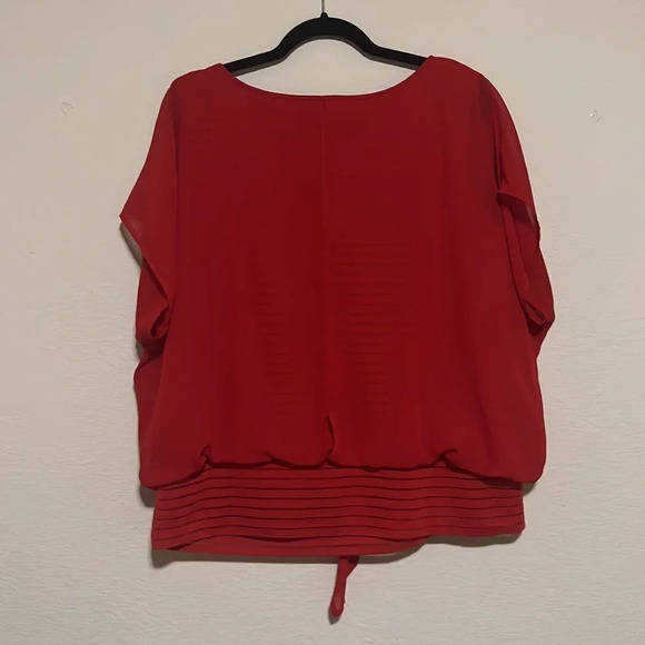 I.N. Studio Red Blouse with sewn in Tank Top Size 1X - Picture 5 of 12